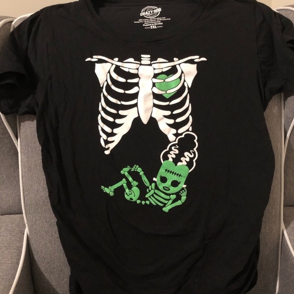 Bride of Frankenstein Maternity Halloween Shirt - Picture 3 of 6